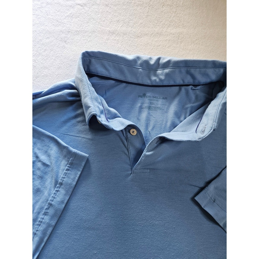 Peter Millar Polo Shirt Mens L Blue Coast Performance Stretch Golf Crown Sport - Picture 2 of 8